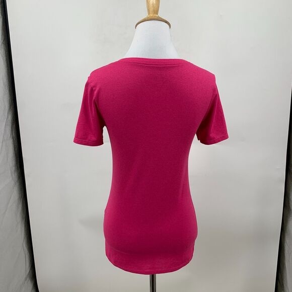 Nike T Shirt Womens XS Valentine V Neck Short Sleeve Dri Fit Straight Hem Active - Picture 5 of 9